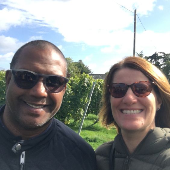 Steph and Richard at the award-winning Dorset vineyard