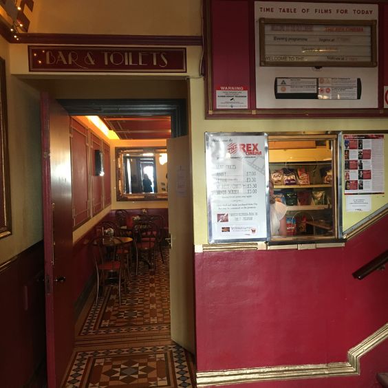 The ticket office window at Wareham's unique Rex Cinema