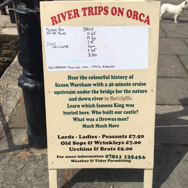 A river trip on Orca to discover where Wareham Castle once stood